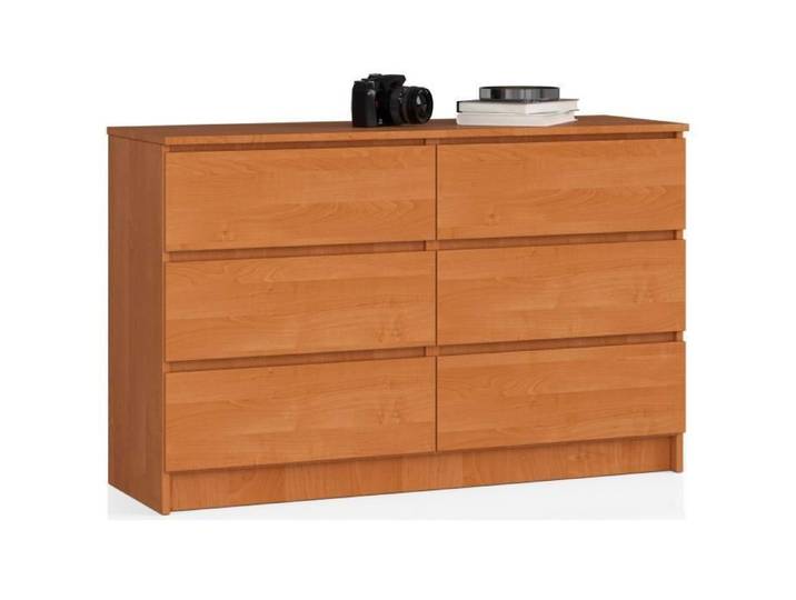 Commode AKORD K120 Aulne 120 cm 6 tiroirs façade Aulne 120x40x77 cm