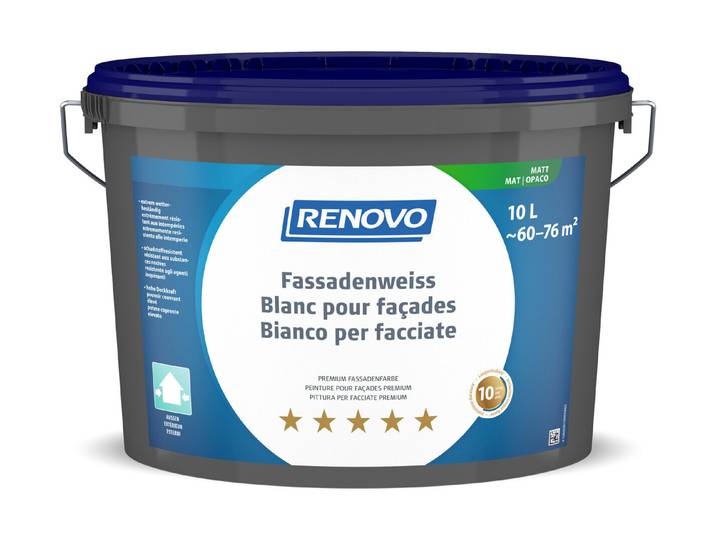 Renovo Fassadenweiss 10 l Matt