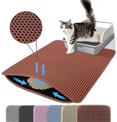 Uplift Essentials Advanced Honeycomb Double Layer Litter Trapping Mat brown s