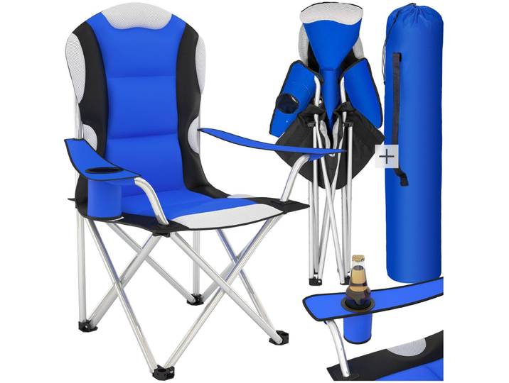 Campingstuhl mit Polsterung - blau, pro Stück