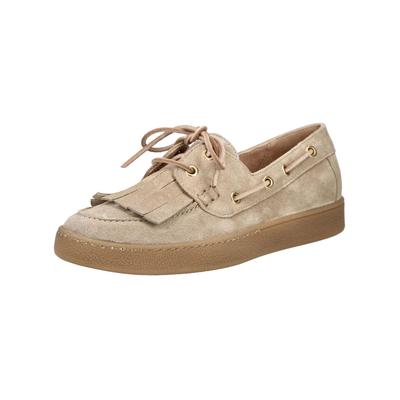 Schnürschuh PAUL GREEN "Paul Green Halbschuhe Veloursleder", Damen, Gr. 37,5, beige, Veloursleder, Schuhe Schnürschuh