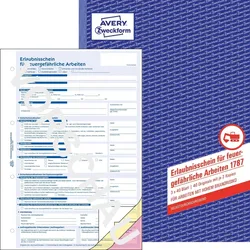 Avery Zweckform Erlaubnisschein für feuergefährliche Arbeiten A4 40 Blatt