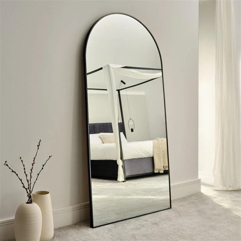 17 Stories Symari Leaning Full Length Mirror Black 180 cm x 90 cm
