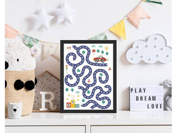 Bild Car Maze 33 x 43cm Multicolor