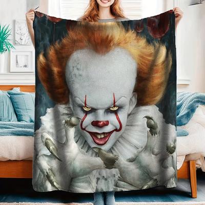 Shop Station Pennywise Horror Throw Blanket Soft Halloween Flannel Fleece Blanket For Sofa, Bed & Movie Nights a 39.37 59.06 In