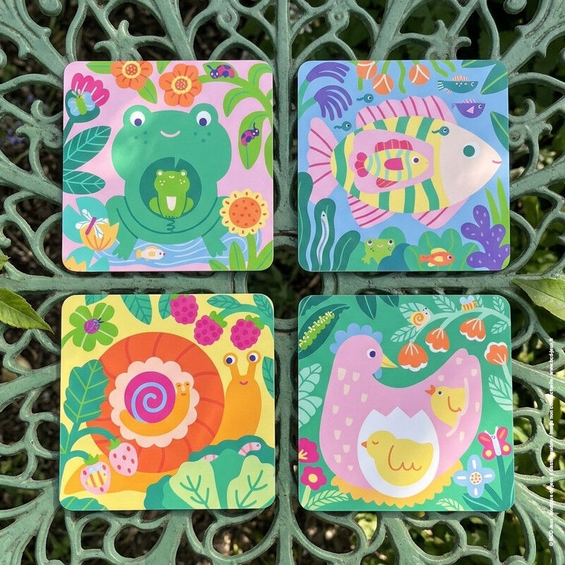 Coloriages magiques : Coucou caché maman-bébé du jardin - Djeco