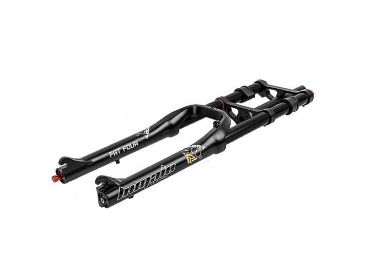 HIMALO 26 Zoll Fahrrad Federgabel 4,0'' Reifen Fette Gabel Gerade Doppelte Schulter Downhill MTB Luftgabel Federweg 160mm Zugstufe Einstellbar Manuelle Sperre(Black)