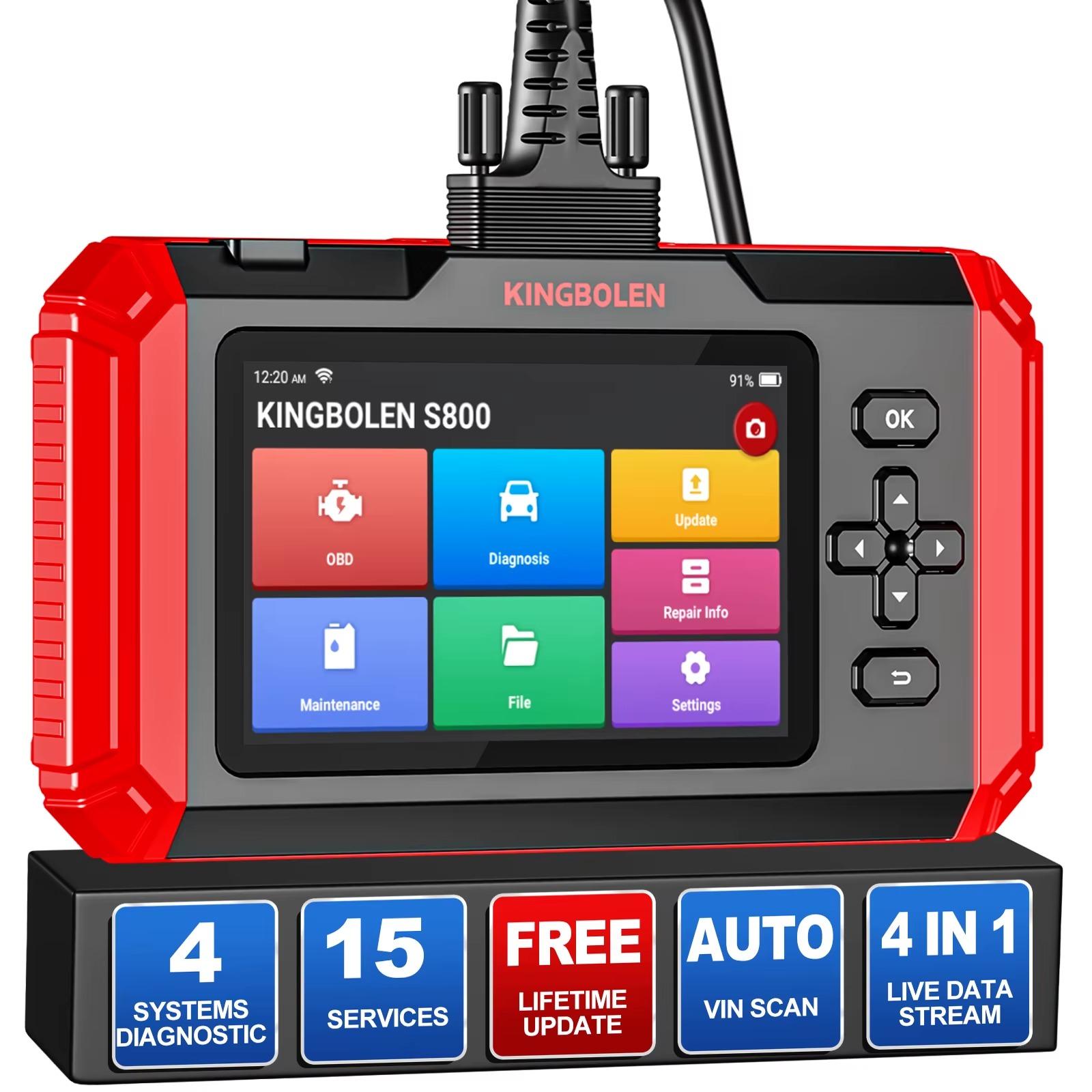 OBD2-Autodiagnosegerät - S800 - Diagnose von Motor, ABS, SRS und Getriebe - 15 Reset-Funktionen - Automatische VIN-Erkennung - WLAN - Lebenslang e Updates