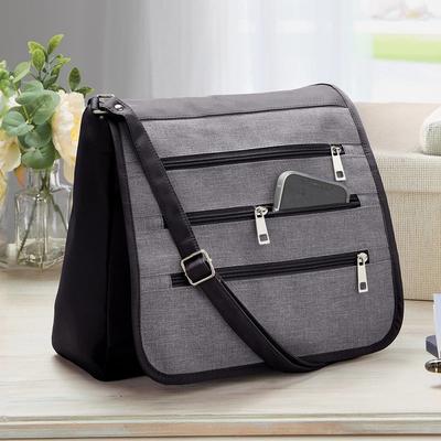 Schultertasche mit RFID-Schutz schwarz