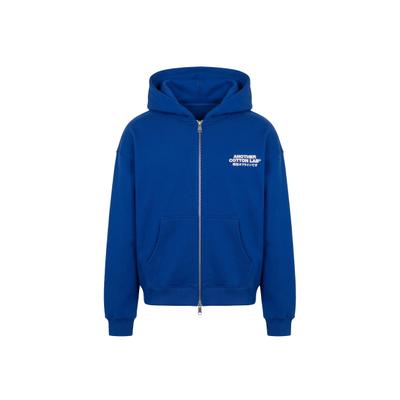 Funktions-Kapuzensweatjacke ANOTHER COTTON LAB "Another Cotton Lab No Signal Zip Hoodie", Damen, Gr. L, blau (royal blau), 70% Baumwolle, 30% Polyester, Rundhals, Sweatjacken