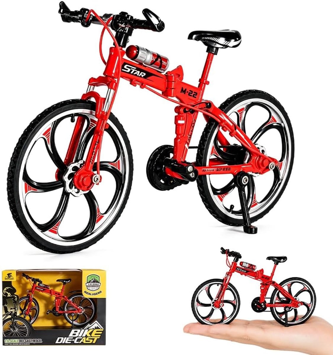 SnelShoppen Vingerfiets Model 1:8 Miniatuur Mountainbike Speelgoed en Decoratie