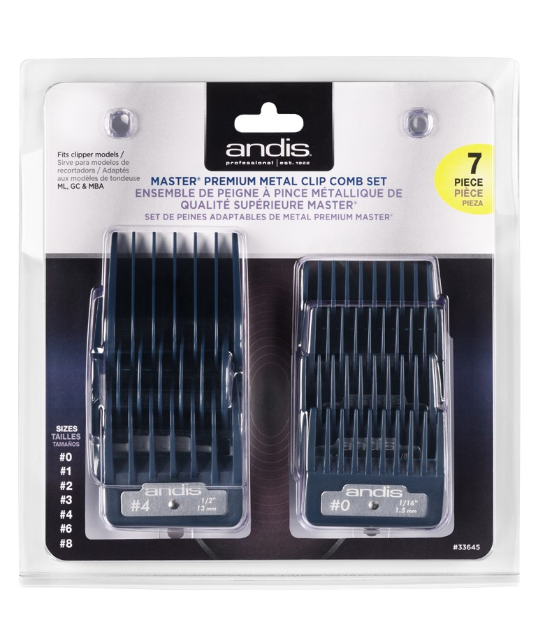 Andis Master Premium Metal Clip Comb Set AN-33645