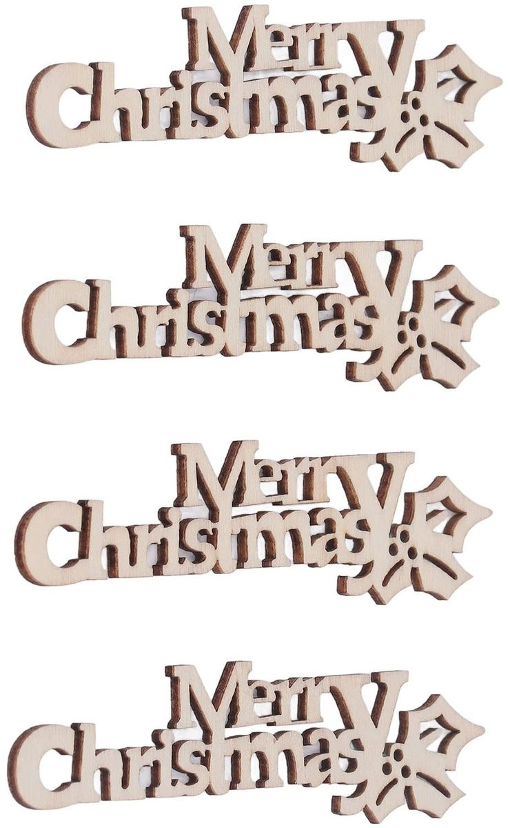 Dailygoods Houten Letter Plakjes voor Kerstdecoratie en Doe-het-zelf Ambachten