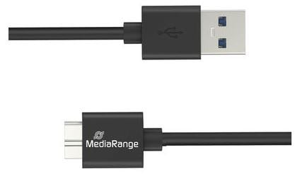 MediaRange MRCS240 USB-A naar Micro-B USB 3.0 ladekabel, 1,8 m, zwart