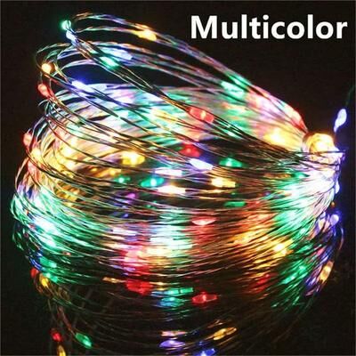 Uplift Essentials USB LED Fairy Lights Copper Wire String Light multicolor 20m