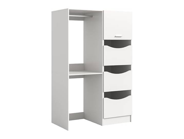 xonox.home – 2-teiliges Badmöbel-Set Free 116x195x68 cm in weiß Nachbildung – Waschmaschinenschrank & Wäscheschrank – Funktional & stilvoll für Moderne Haushalte