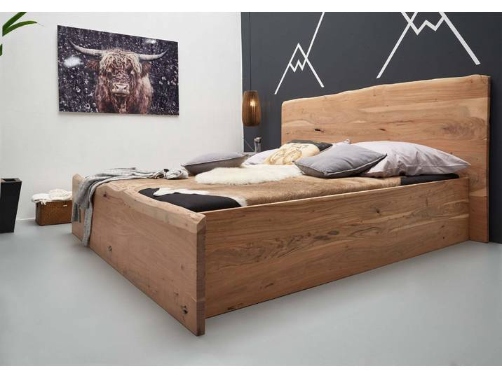 Bett Akazie 200x200x105 natur lackiert PURE ACACIA #304