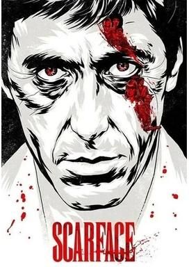 Uplift Essentials Al Pacino Scarface Gangster Poster Iconic Movie Art Canvas Painting & Wall Picture For Living Room Decor style 1 7.9 X 11.8 In