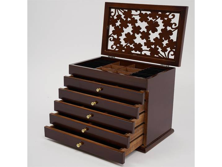 Grande boîte à bijoux à 6 niveaux, organisateur de bijoux, boucles d'oreilles, anneau, Type tiroir, boîte de rangement, mallette de rangement multifonctionnelle, cadeau en bois Vintage
