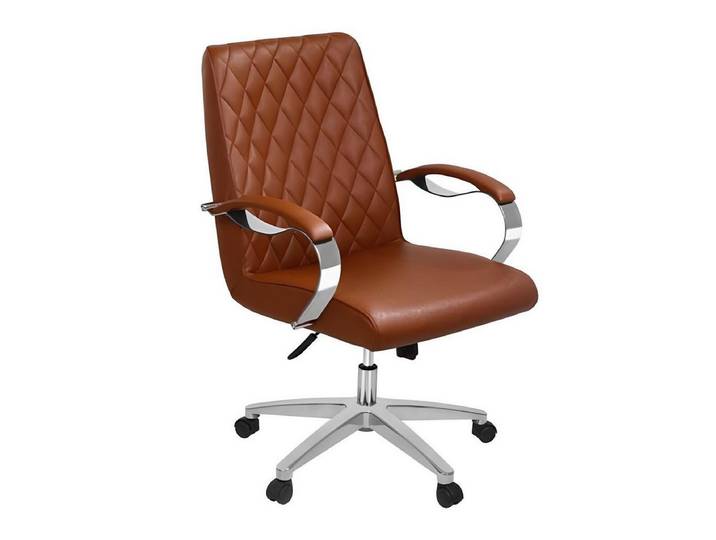 JVmoebel Bürostuhl Brauner Drehstuhl aus Kunstleder für Büro und Gaming (1 St), Made in Europa
