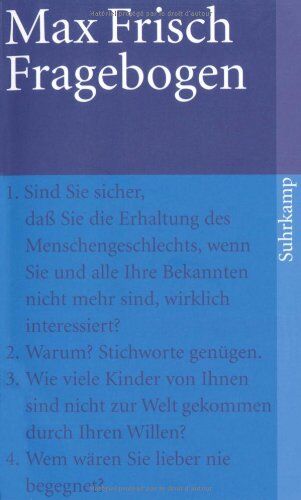 Max Frisch - Fragebogen (suhrkamp taschenbuch) - Preis vom 09.10.2026 07:28:09 h