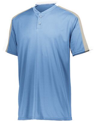 Augusta Sportswear 1557 Athletic Power Plus Jersey 2.0 T-Shirt in Columbia Blue/White/Silver Grey size 2XL   Polyester