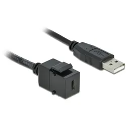 Delock Keystone Modul USB 2.0 C Bu > USB 2.0 A stec, kabel