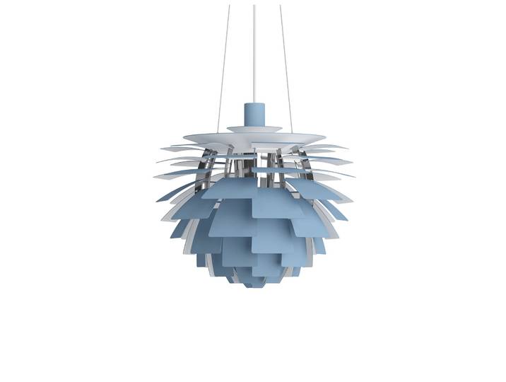 PH Artichoke Hängelampe, blau/chrom, Ø48 cm - Louis Poulsen - Wohnzimmer - Modern - Metall - Einflammig