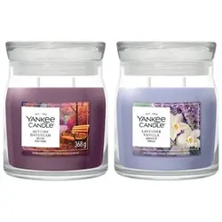 YANKEE CANDLE® Duftkerzen-Set Signature Line 2x Medium Jar Brenndauer je 35-50h