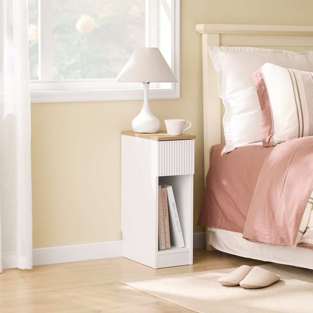 SoBuy Table de chevet rangement blanc 20x35x60 cm Blanc 20x60x35cm