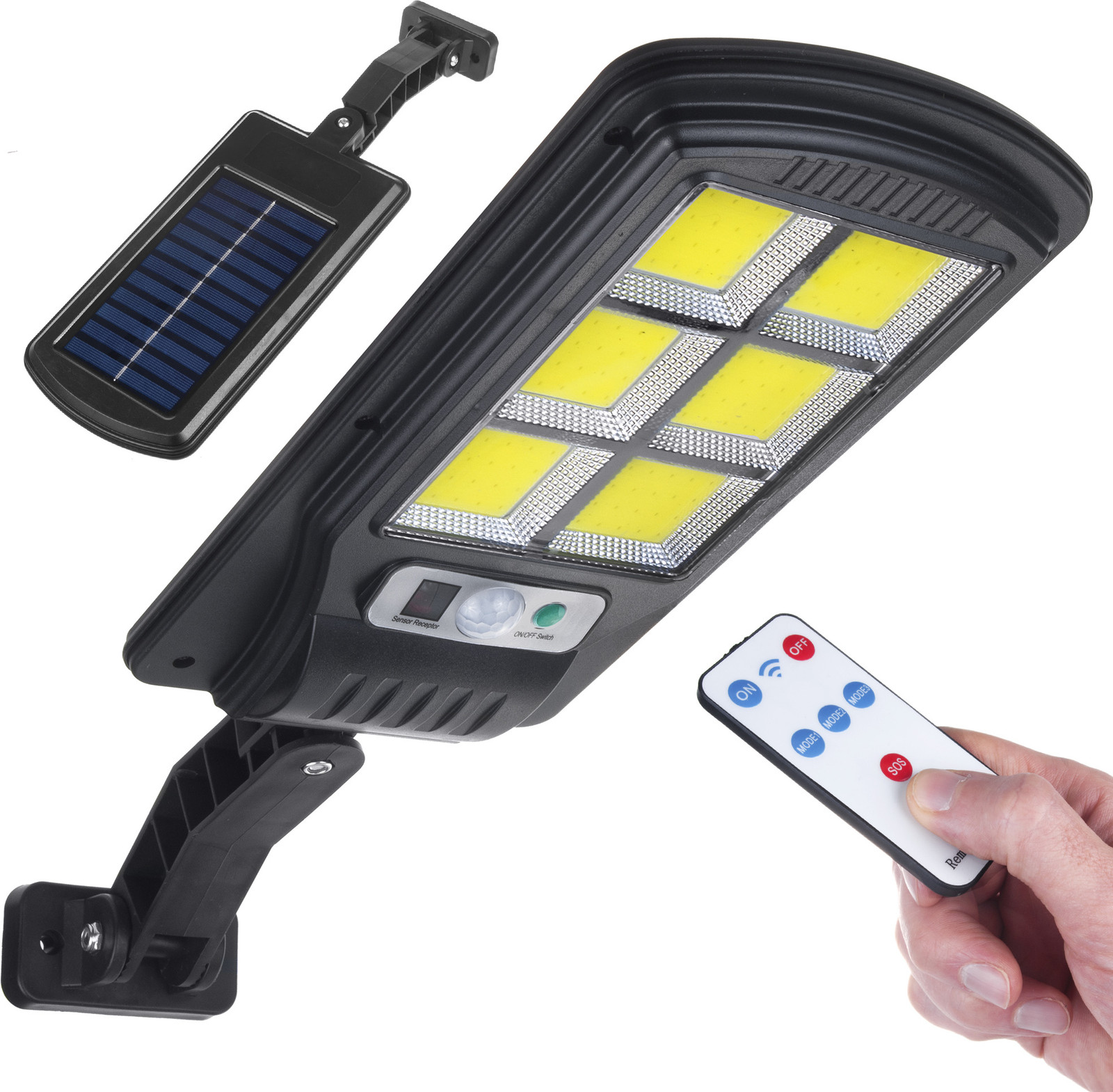 Maclean LED zonnepaneel straatlamp met MCE446 sensor en afstandsbediening