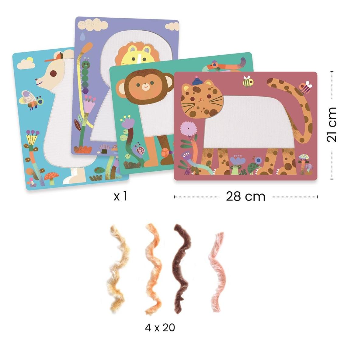 Djeco Collage Wolle & Klett Tiere (DJ09128)