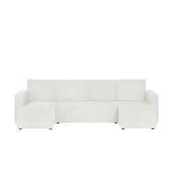 Primo Wohnlandschaft mit Schlaffuntion Aspra ¦ creme ¦ Maße (cm): B: 296 H: 88 T: 148.0