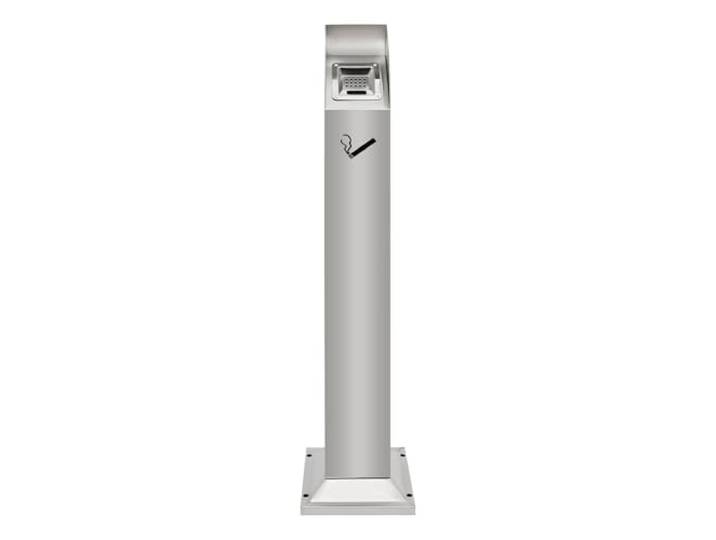 Aschenbecher Stehender Rußsäule Outdoor Zigarettenkippe Säule Rauchen Mülleimer mit Abnehmbaren Inneneimer und Schlüssel Boden Aschenbecher für Park Hotel (Silber)