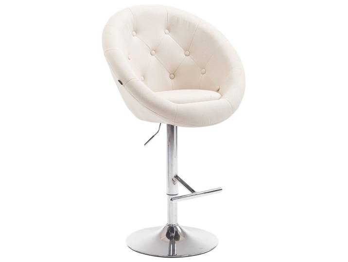Tabouret de bar réglable pivotant en stoff crème