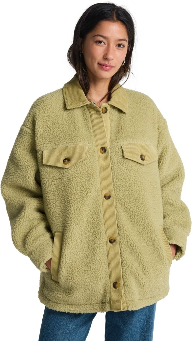 Blusenjacke BILLABONG "Coastal Waves", Damen, Gr. M, beige (cactus grün), Obermaterial: 100% Polyester., Jacken Blusenjacke cactus grün M