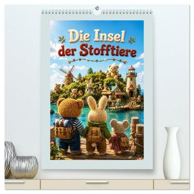 Die Insel der Stofftiere (hochwertiger Premium Wandkalender 2027 DIN A2 hoch), Kunstdruck in Hochglanz