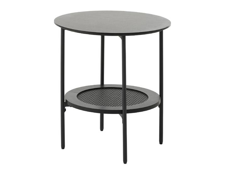 Table d’appoint ronde Stillings Ø 50cm Noir/Imitation chêne marron-noir