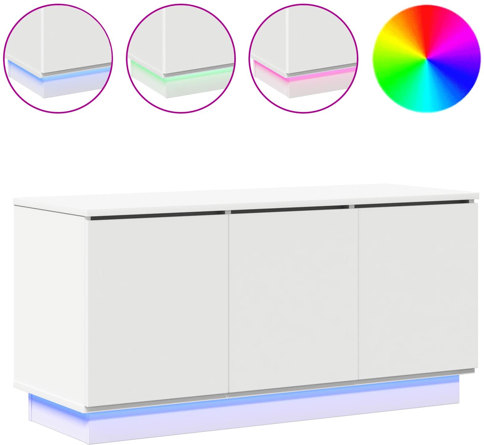vidaXL Meuble TV 100 x 38 x 49 cm Blanc Bois d'ingénierie