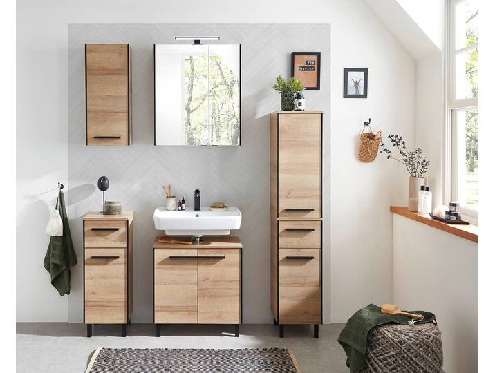 Armoire de toilette 60cm Marron/Marron