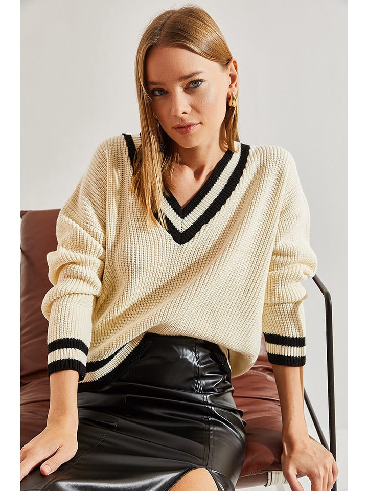 Bianco Lucci Pullover in Beige - onesize