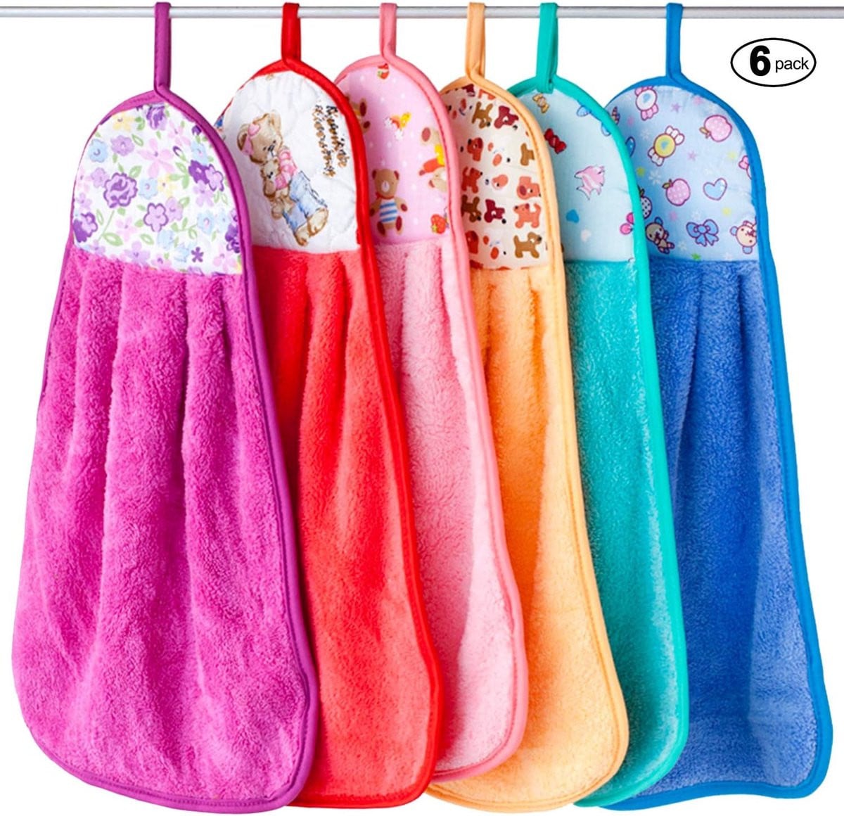 SnelShoppen Set van 6 Ultra Absorbente Coral Velvet Handdoeken voor Keuken en Badkamer, 30 x 40 cm
