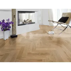 KAHRS Parkett Eiche "Fishbone" Natura, naturgeölt, gebürstet, Nut & Feder, 14/3x125x600 mm, 2,400 m2 / VE
