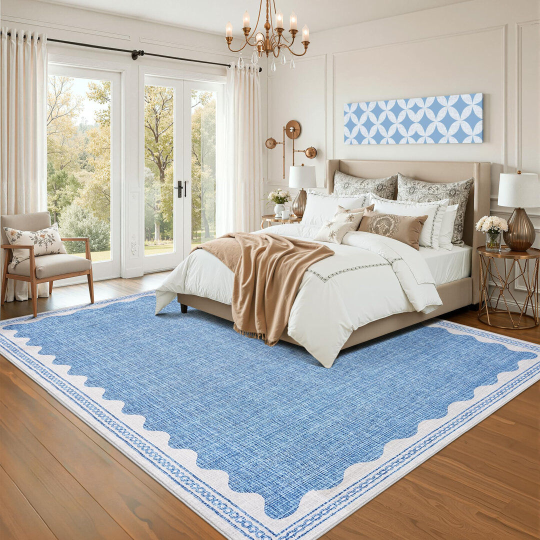 Norden Home Rectangle Abstract Area Rug Blue Rectangle 240 x 340 cm