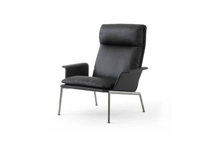 &Tradition Fauteuil lounge Muno LN17 High back Dark chrome-Black