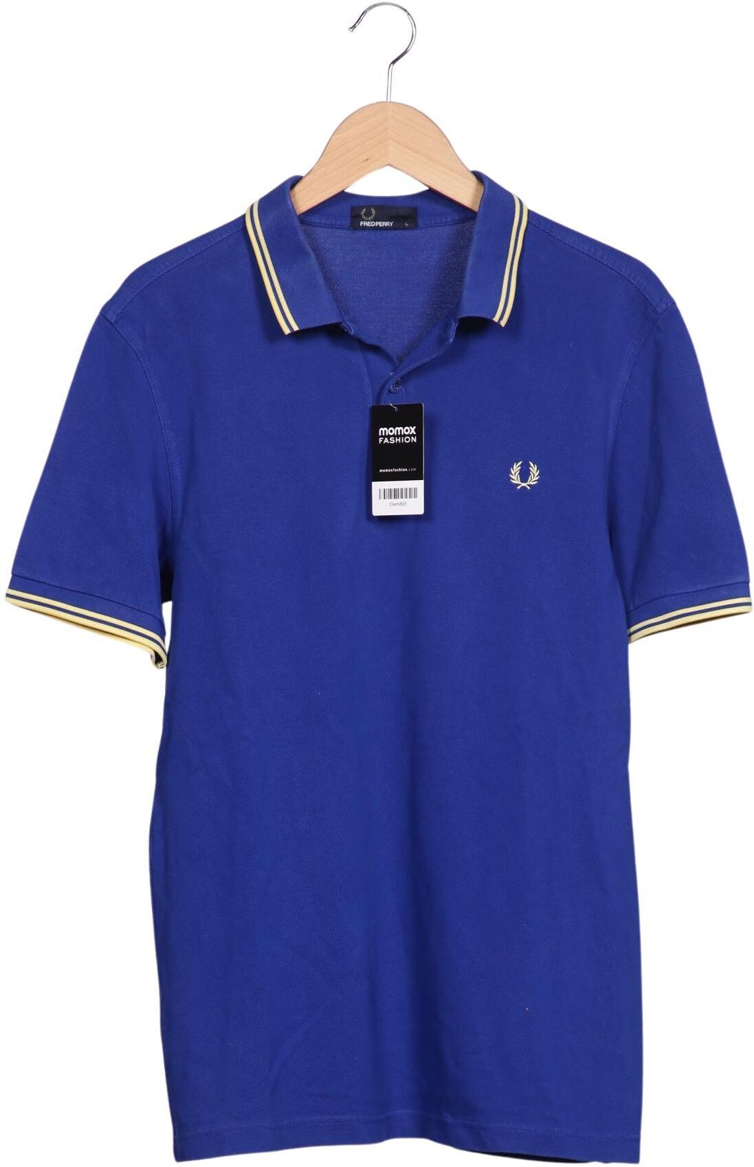 Fred Perry Herren Poloshirt, Blau, Gr. L, Baumwolle - Second Hand