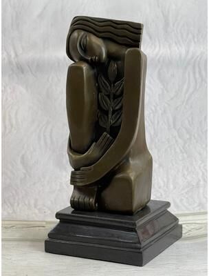 Bronzhaus Signed Salvador Dali Abstract Woman Bronze Marble Base Figurine Hot Cast Figure