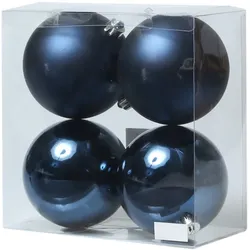 MARELIDA Christbaumkugeln Weihnachtskugeln bruchfest 10cm blau 4er Set