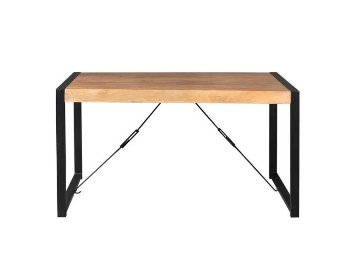 Table 200 cm en bois naturel, tendeurs métal