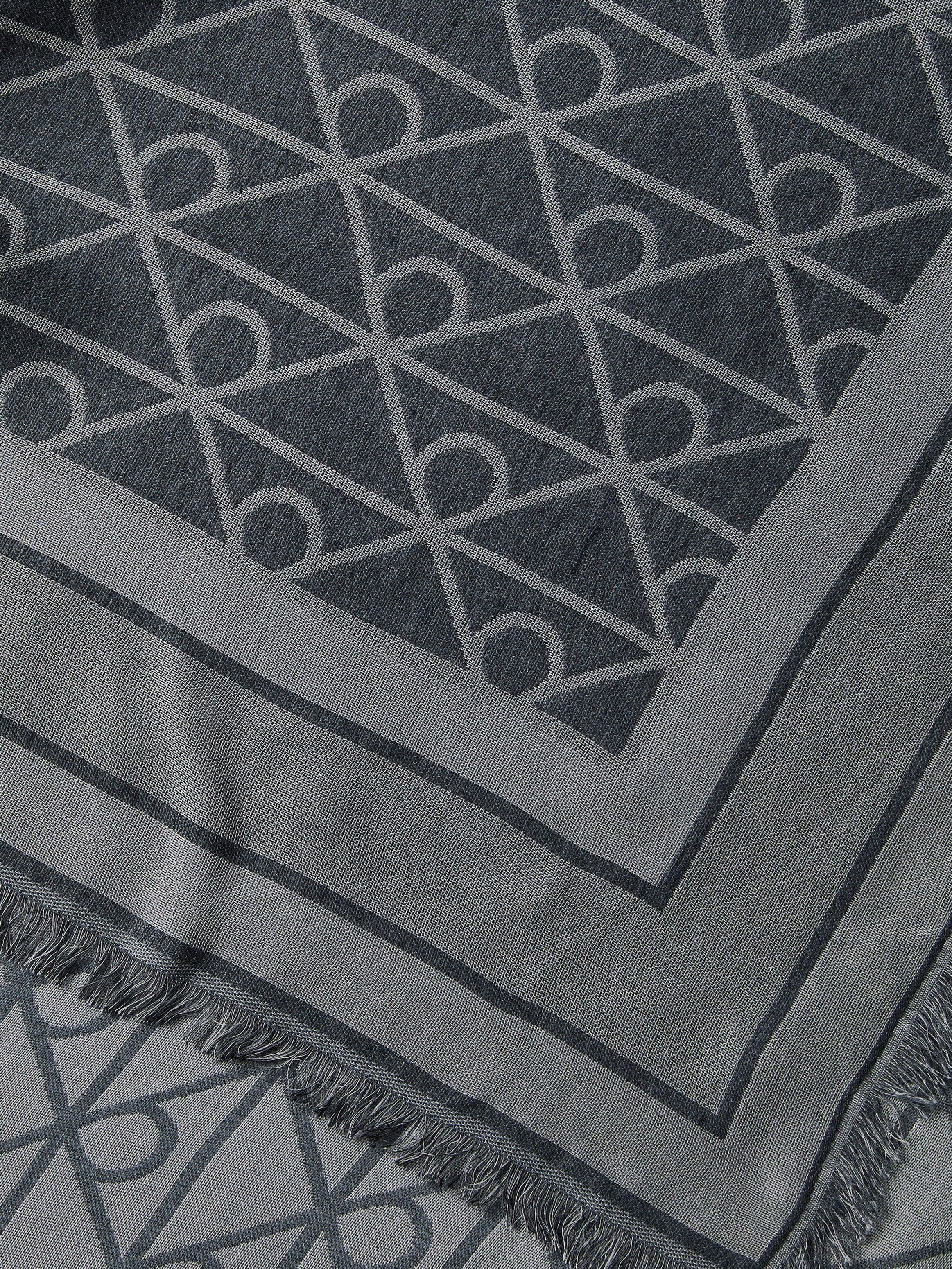 Modetuch CALVIN KLEIN JEANS "EMBLEM AOP JACQUARD SQUARE SCARF", Damen, grau (schwarz, grau), Web, Kunstfaser, gemustert, mehrfarbig, Modetücher Modetuch, Mit Markenlabelmusterung schwarz, grau Einheitsgröße